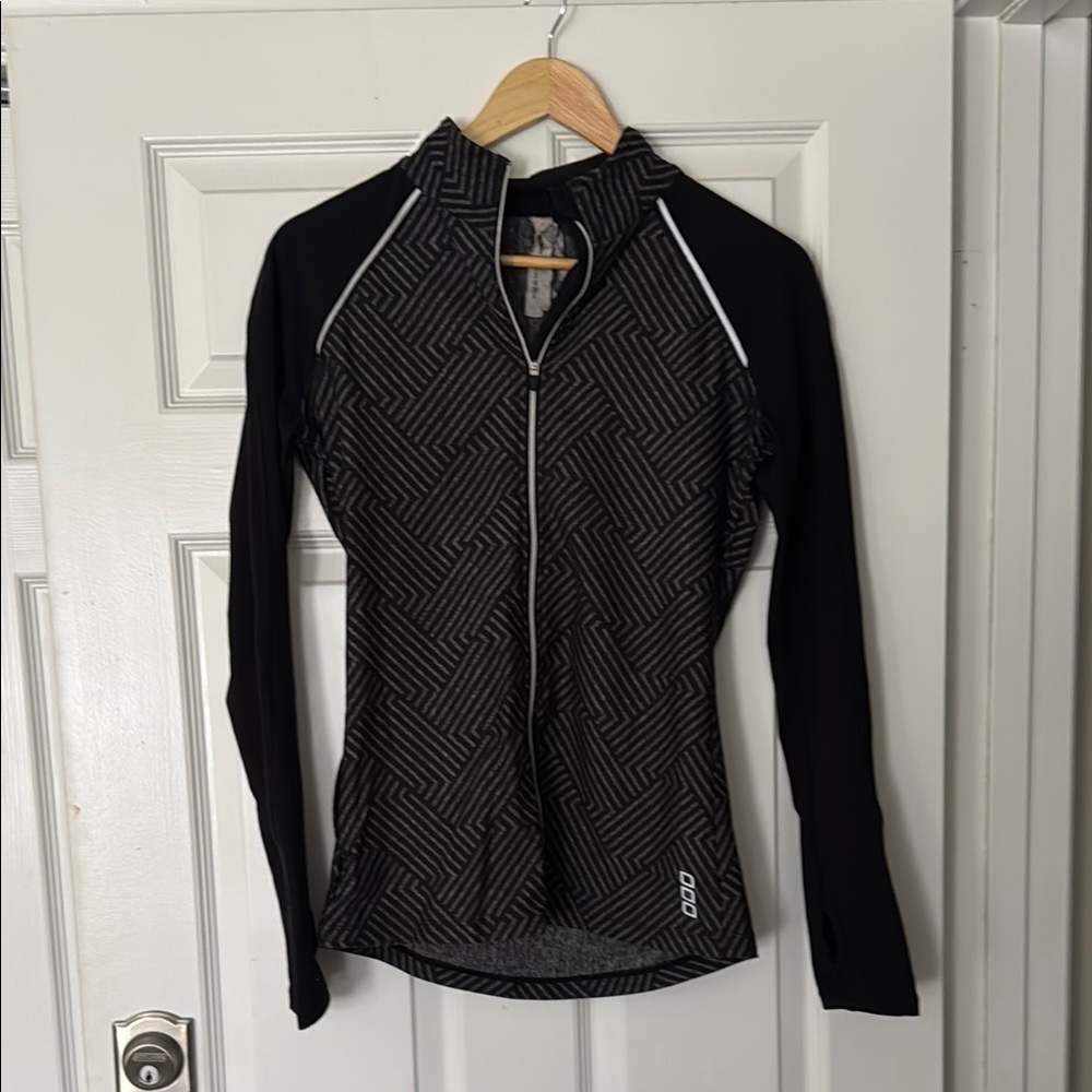 Lorna Jane Black and Gray Women's Zip Up